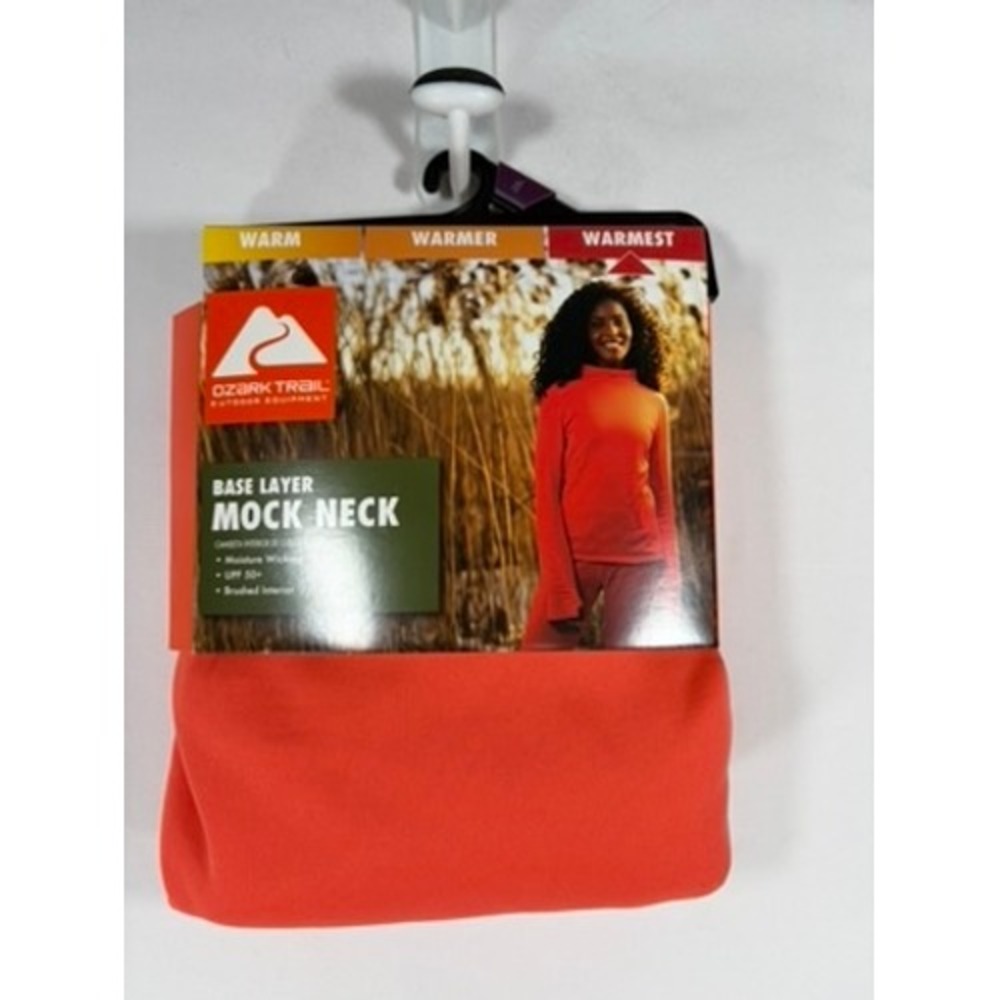 Ozark Trail Base Layer Mock Neck Women XXL Coral NEW Warmest UPF 50+ Thermal Top